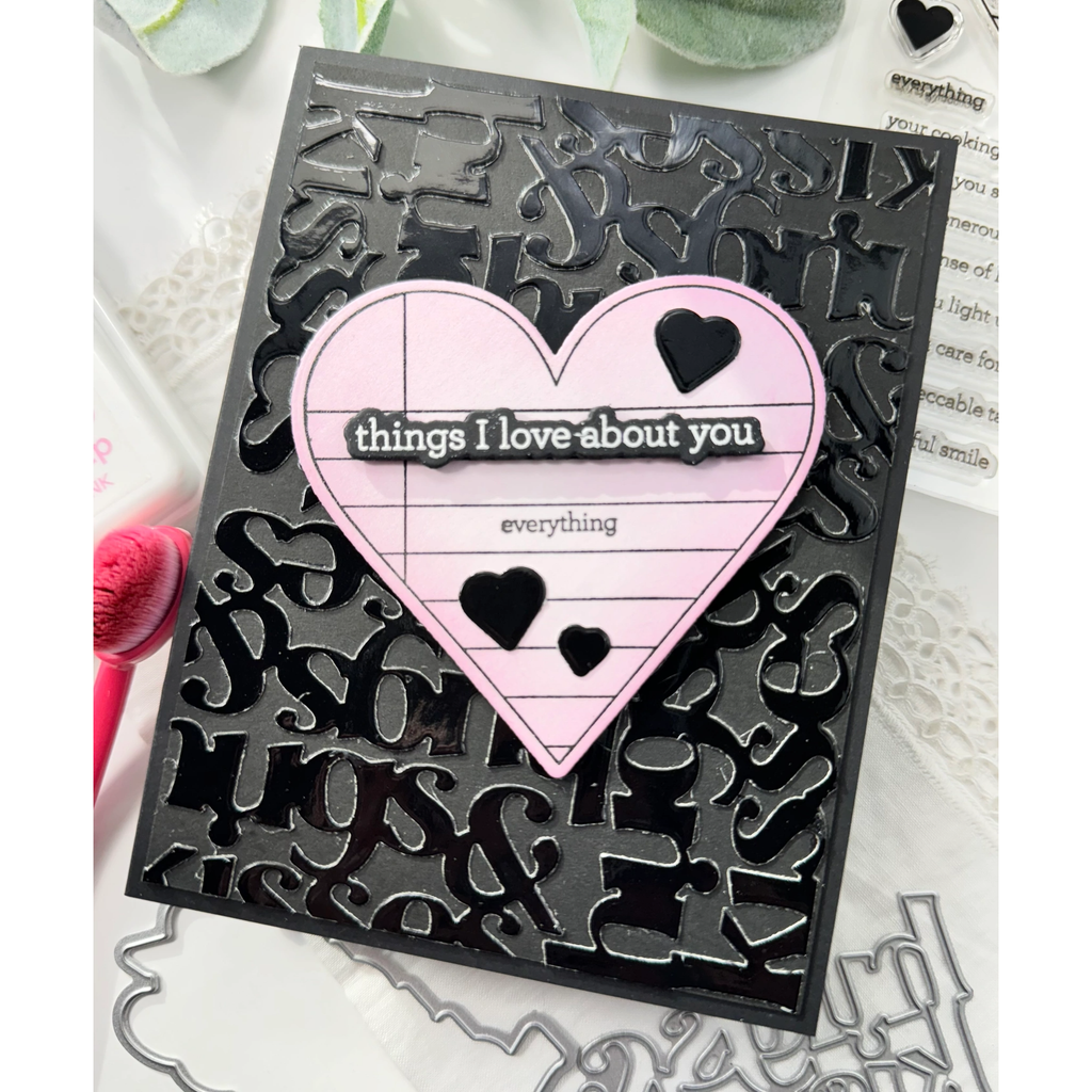 CZ Design Wafer Dies Noted Heart czd226c Smitten Love Card | color-code:ALT03