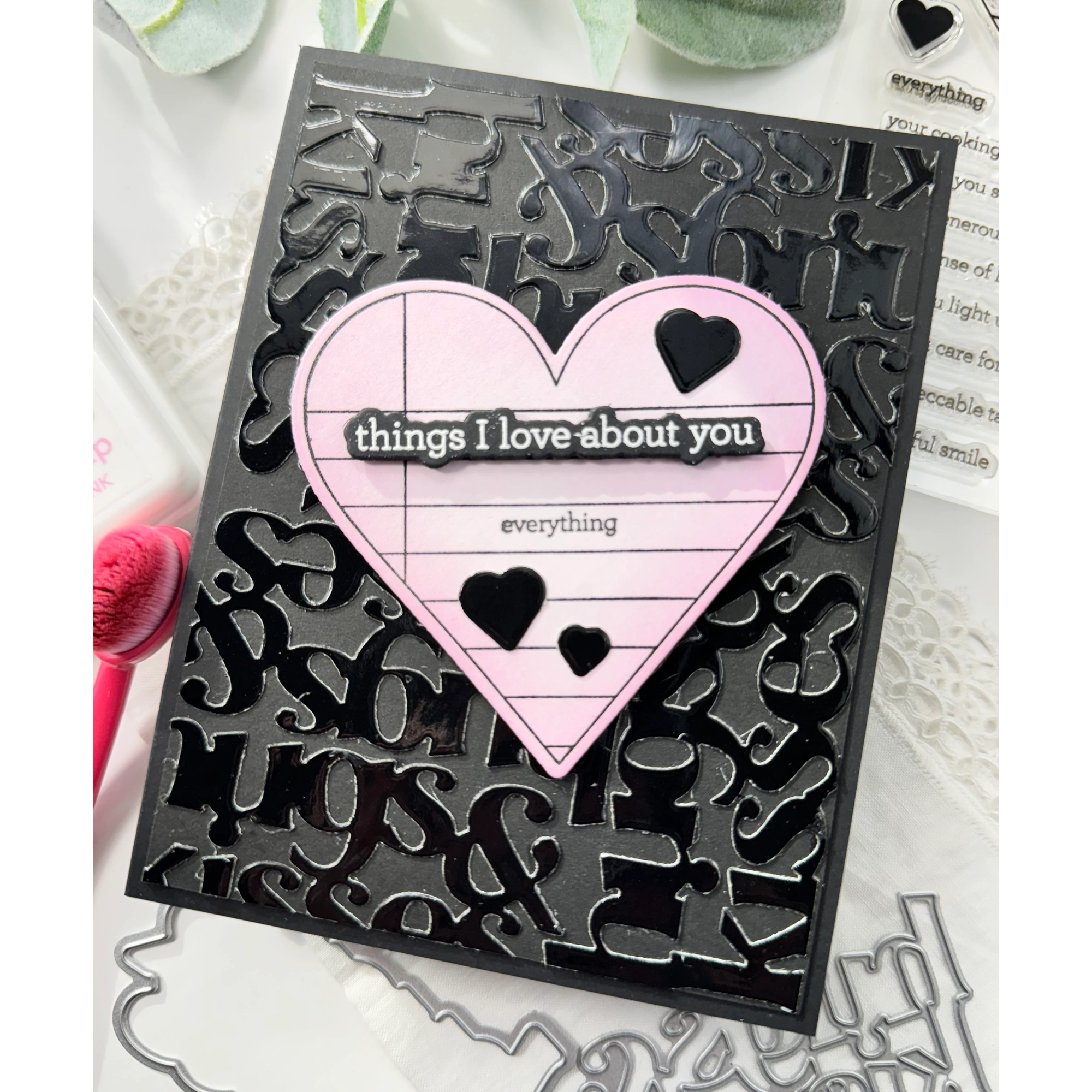 CZ Design Stamps And Dies Noted Heart Smitten Love Card | color-code:ALT03