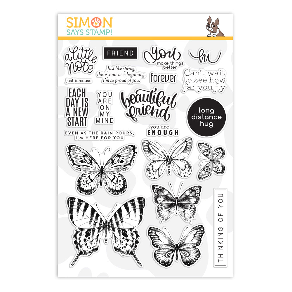 Simon Says Clear Stamps BEAUTIFUL BUTTERFLIES sss202086