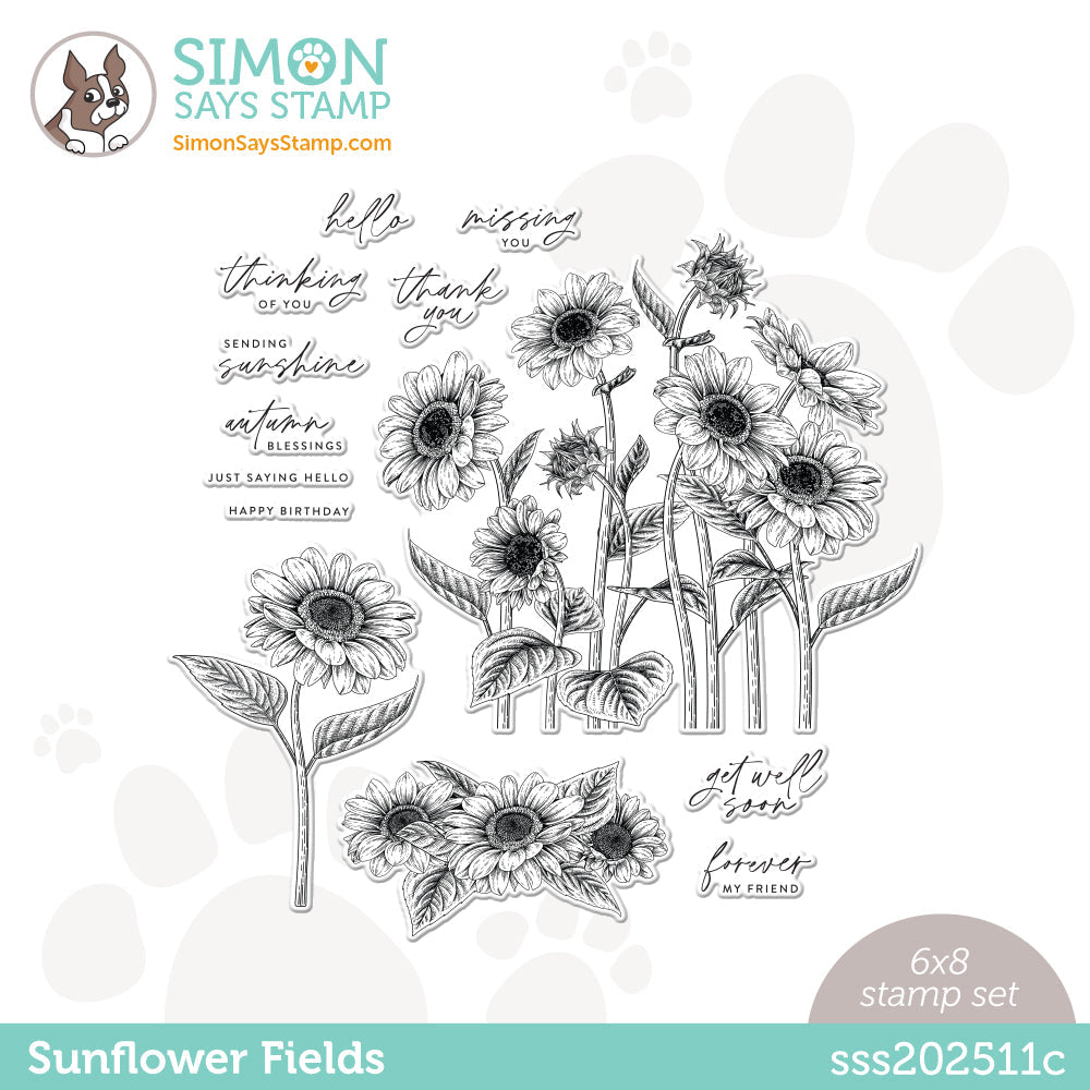 Simon Says Clear Stamps SUNFLOWER FIELDS sss202511c