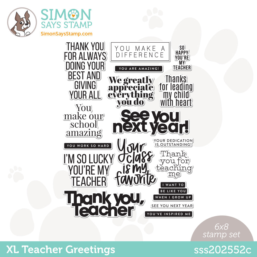 Simon Says Clear Stamps XL TEACHER GREETINGS sss202552c