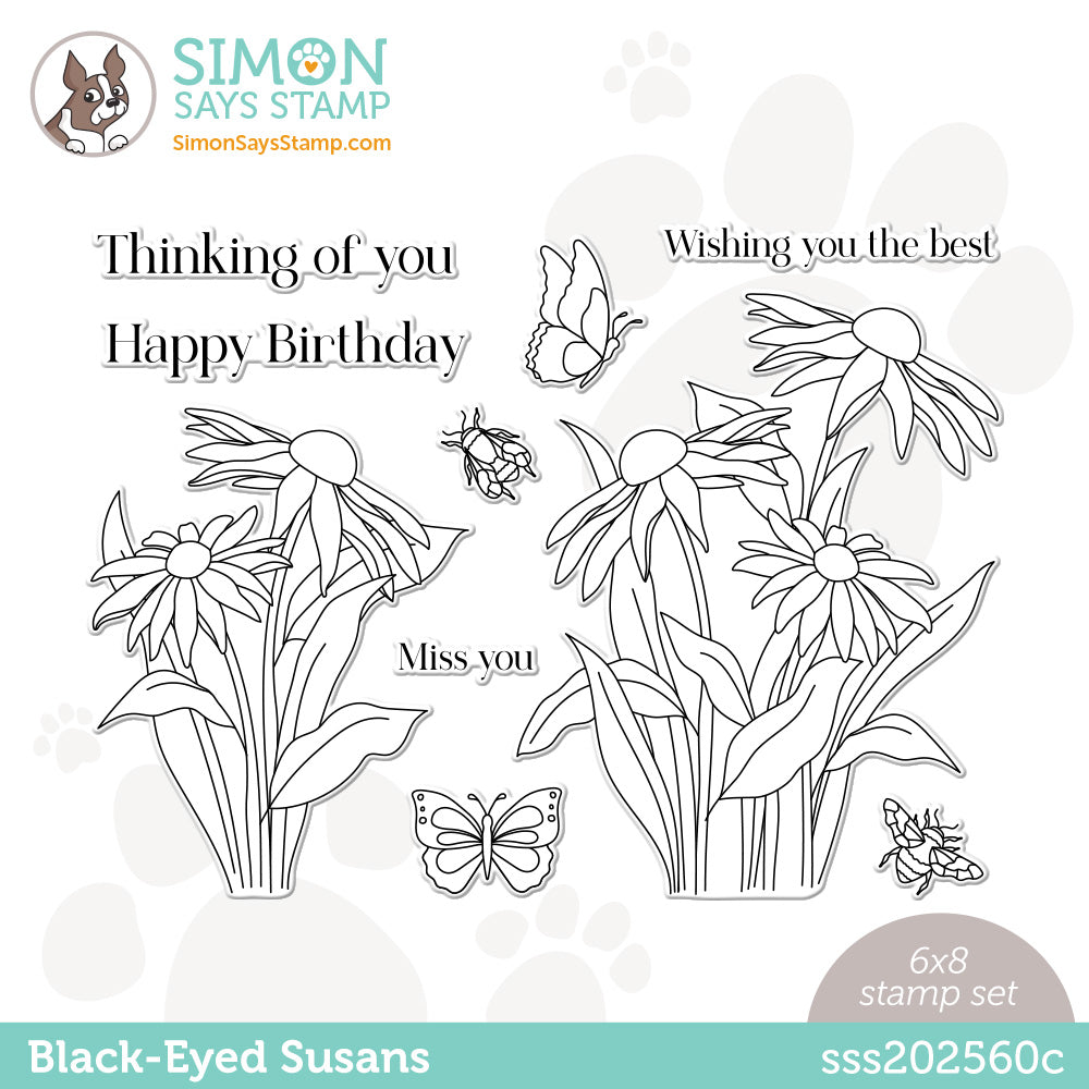 Simon Says Clear Stamps BLACK EYED SUSANS sss202560c