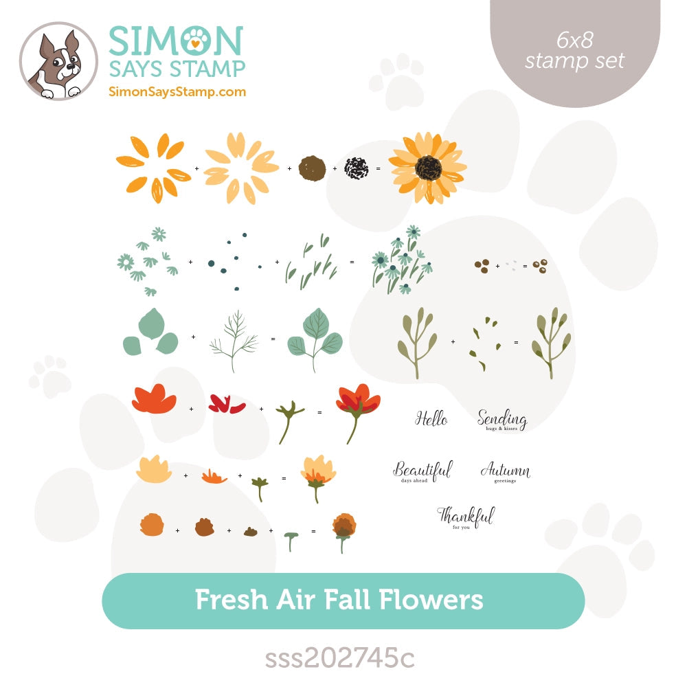 Simon Says Clear Stamps Fresh Air Fall Flowers sss202745c Season Of Wonder
