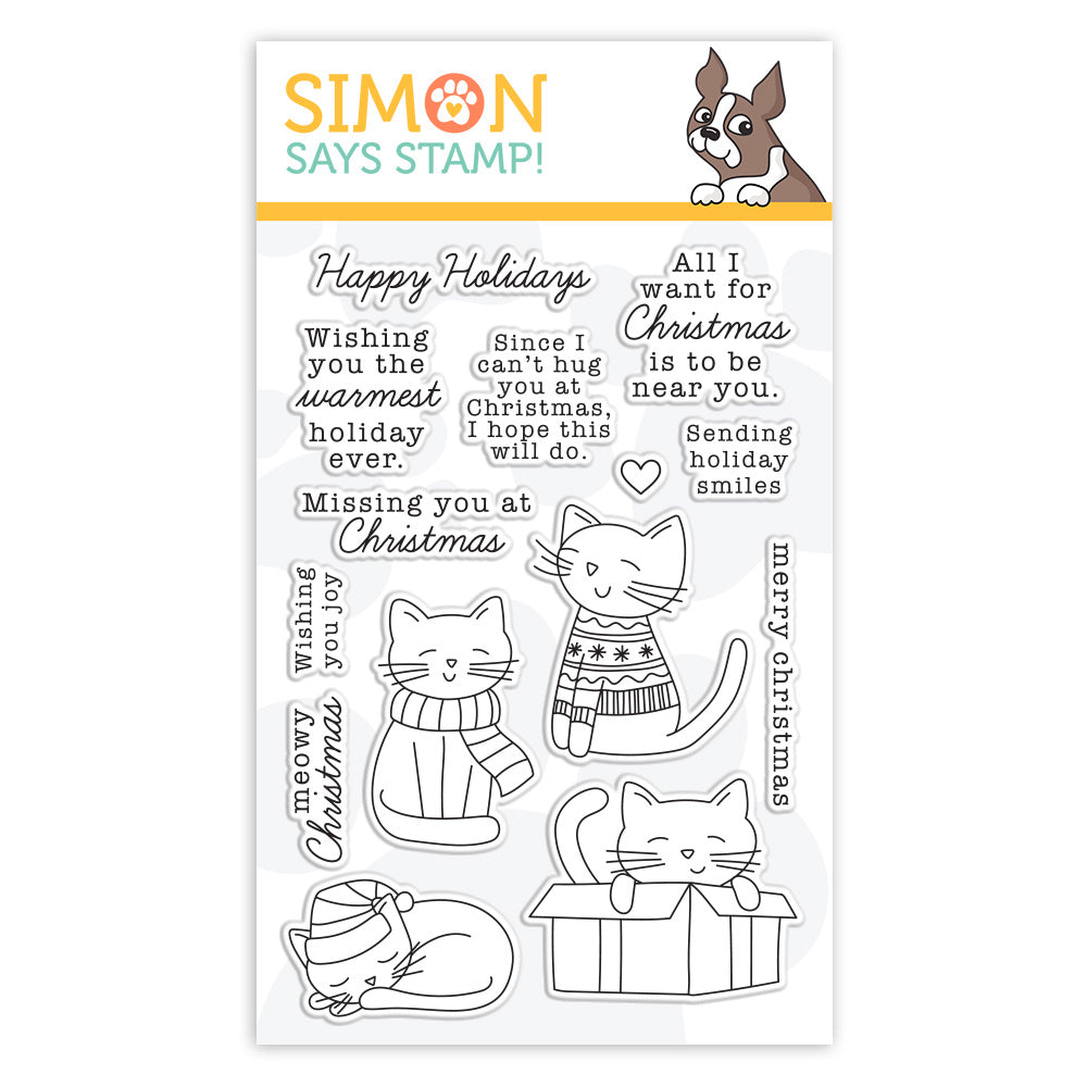 Simon Says Clear Stamps CHRISTMAS KITTIES sss302229c
