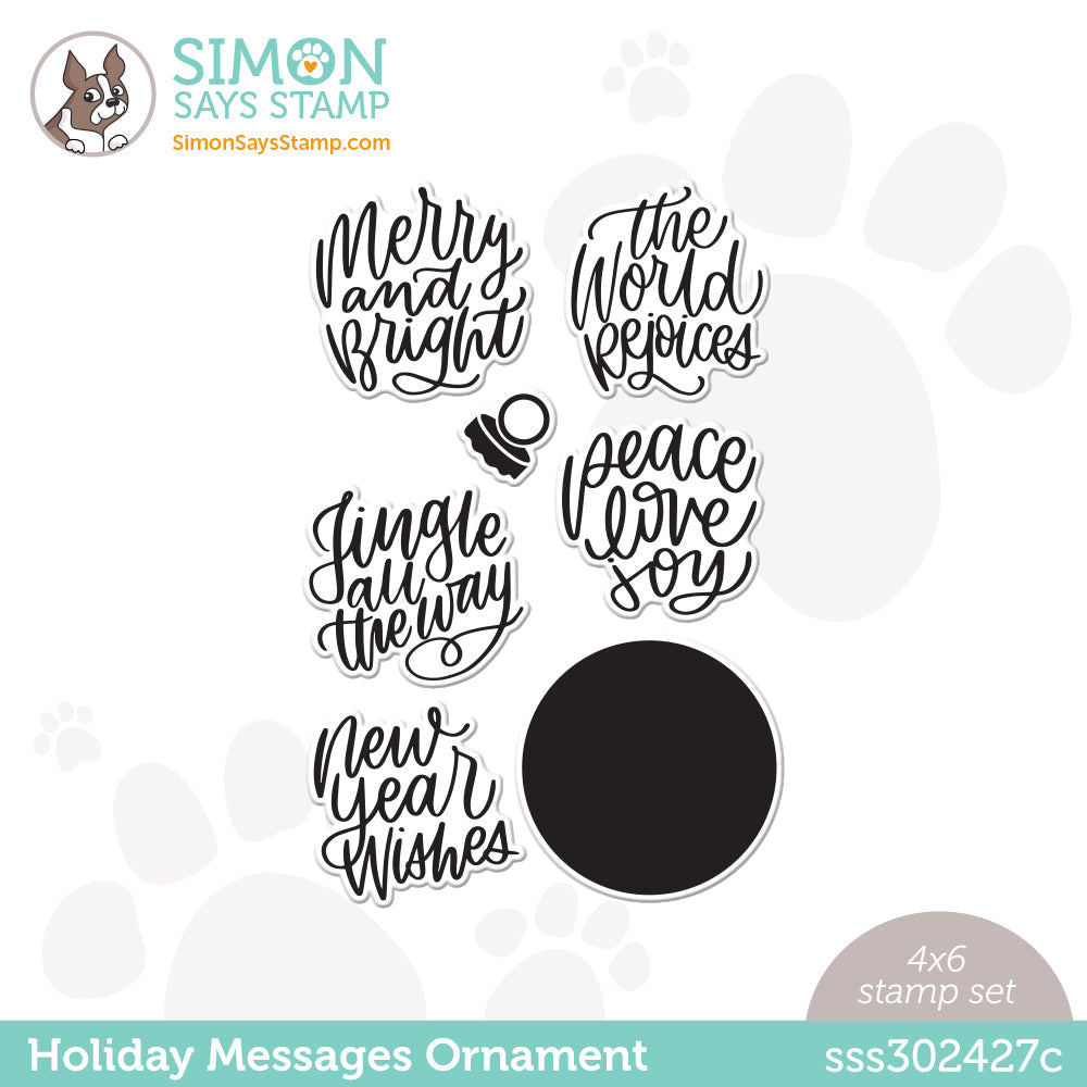 Simon Says Clear Stamps HOLIDAY MESSAGES ORNAMENT sss302427c
