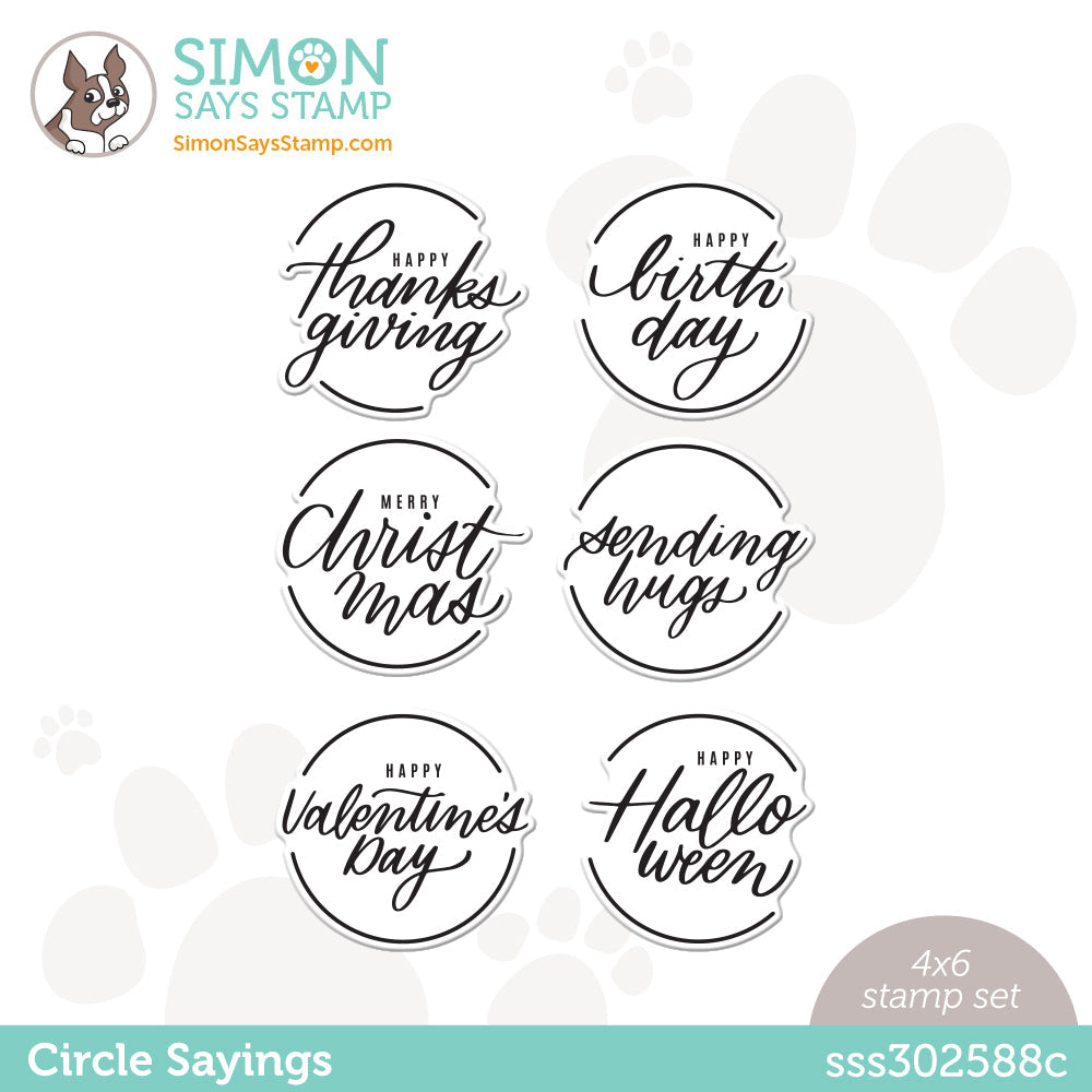 Simon Says Clear Stamps CIRCLE SAYINGS sss302588c