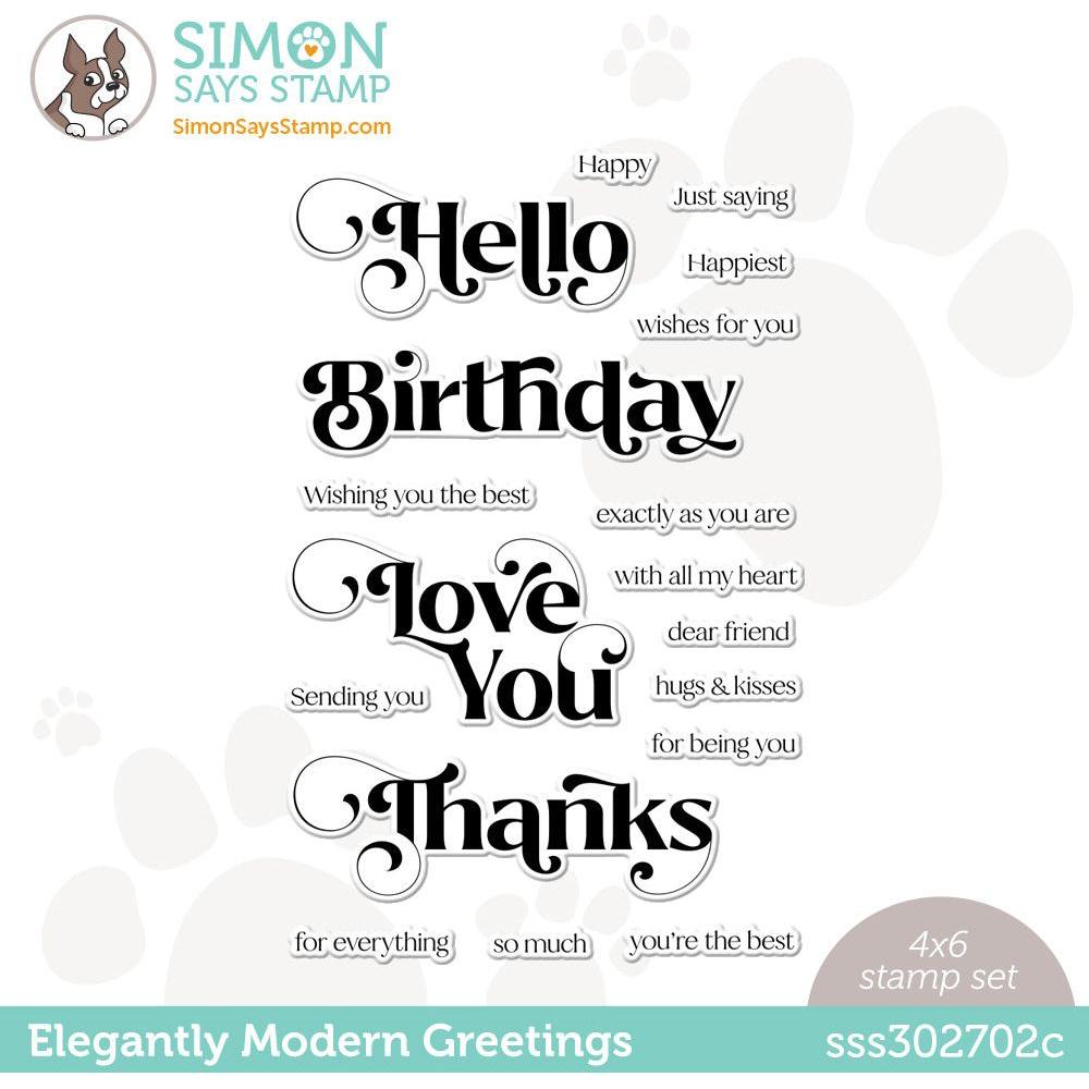 Simon Says Clear Stamp Elegantly Modern Greetings sss302702c Dear Friend