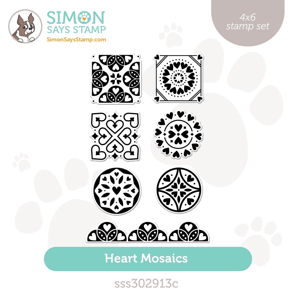 Simon Says Clear Stamps Heart Mosaics sss302913c Smitten