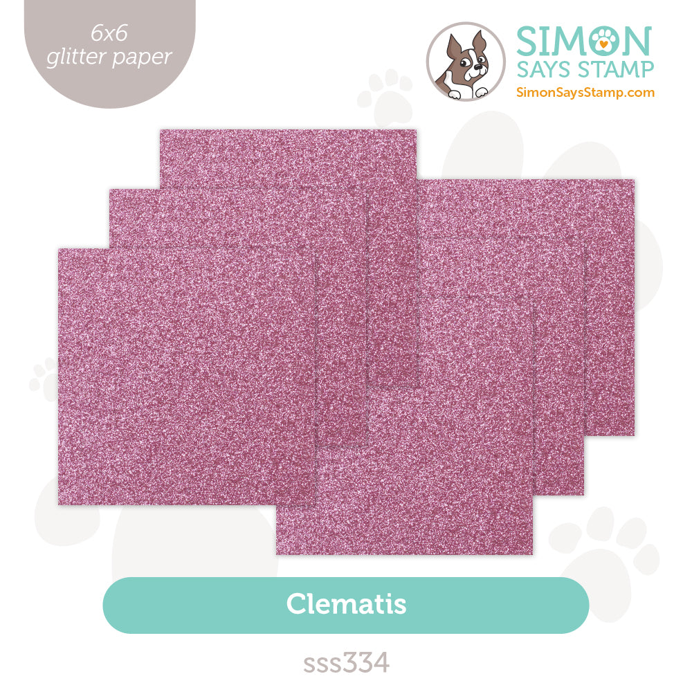 Simon Says Stamp Glitter Cardstock Clematis 6x6 sss334 Rain Or Shine