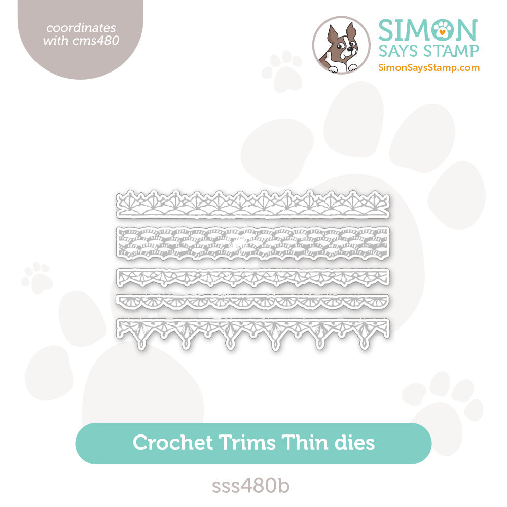 Simon Says Stamp Crochet Trims Thin Set Wafer Dies sss480b
