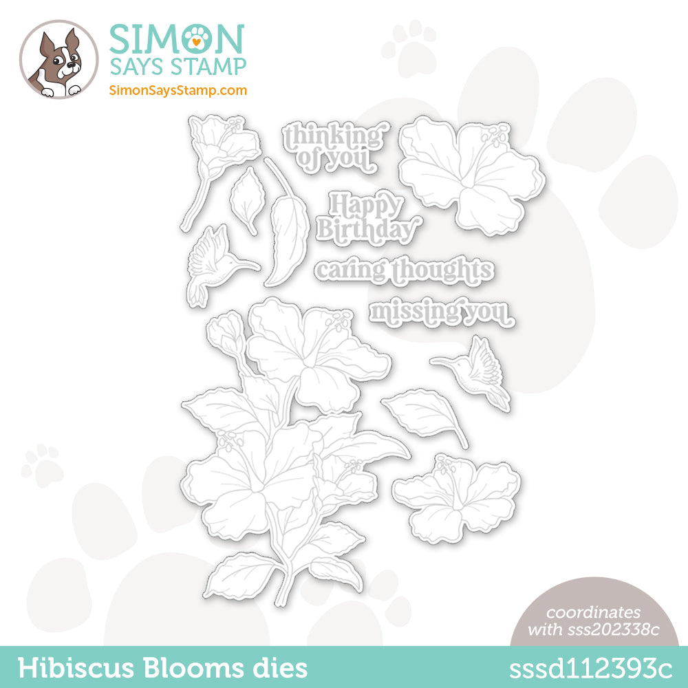 Simon Says Stamp HIBISCUS BLOOMS Wafer Dies sssd112393c