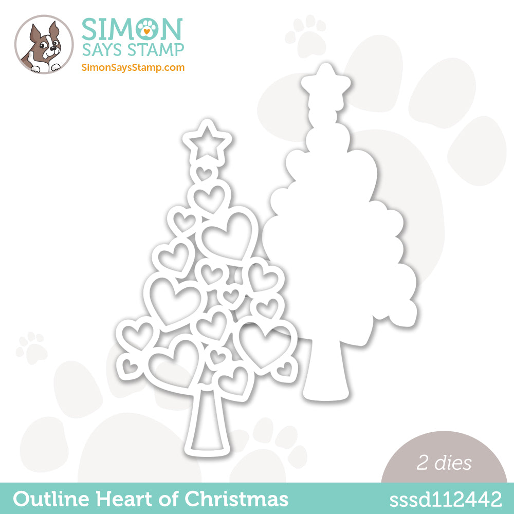 Simon Says Stamp OUTLINE HEART OF CHRISTMAS Wafer Dies sssd112442