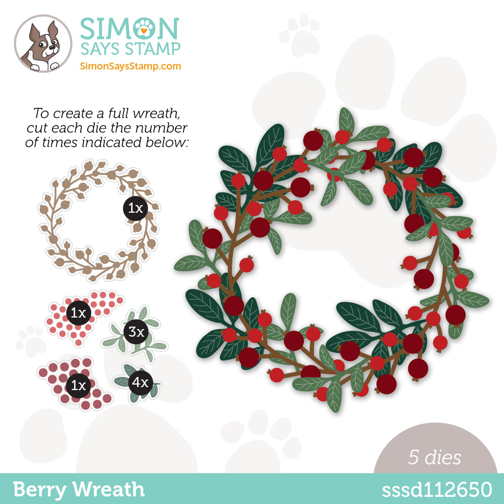 Simon Says Stamp Berry Wreath Wafer Dies sssd112650