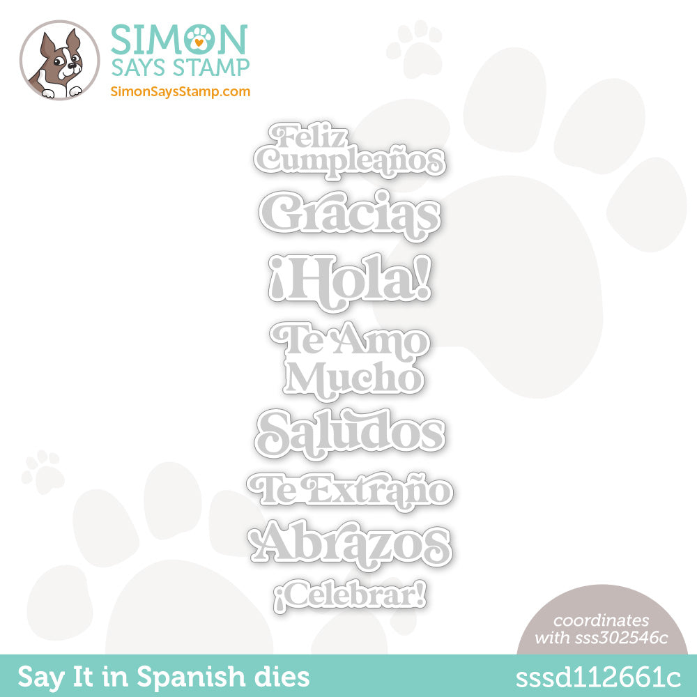 Simon Says Stamp SAY IT IN SPANISH Wafer Dies sssd112661c *