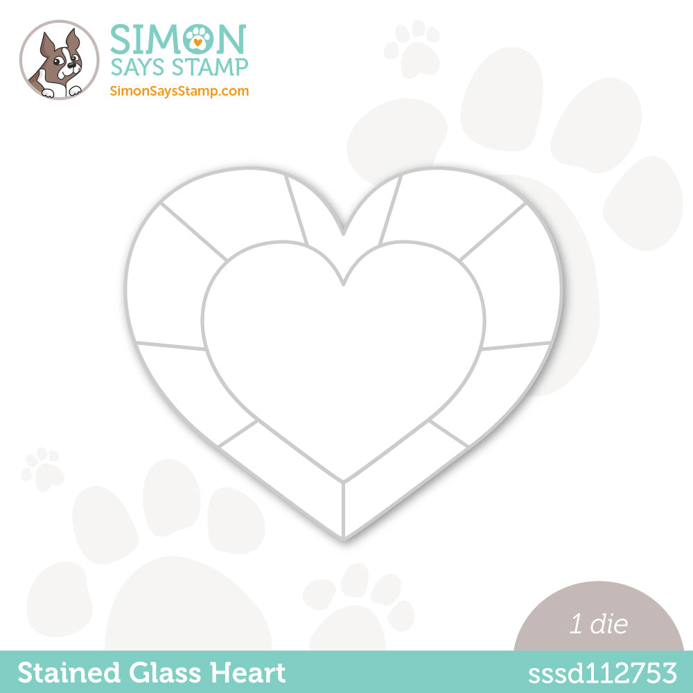 Simon Says Stamp STAINED GLASS HEART Wafer Die sssd112753 Hugs