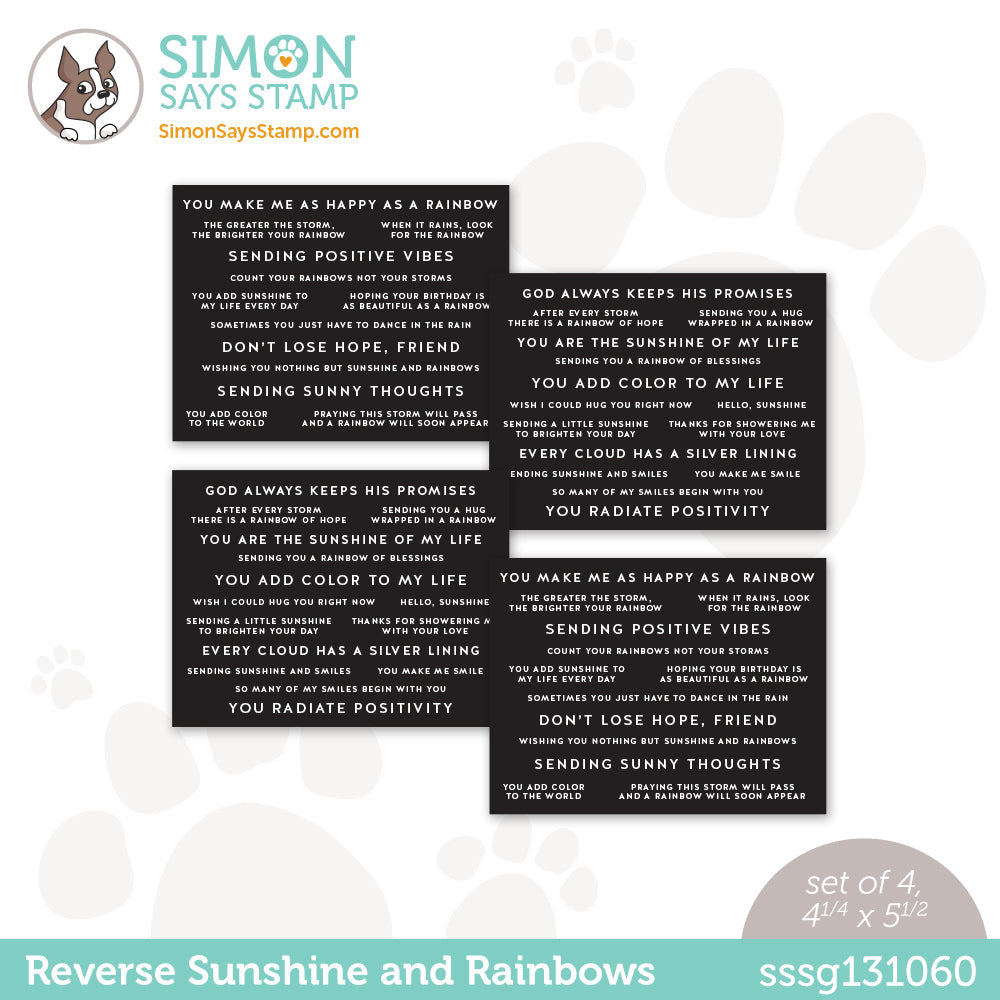 Simon Says Stamp Sentiment Strips REVERSE SUNSHINE AND RAINBOWS sssg131060