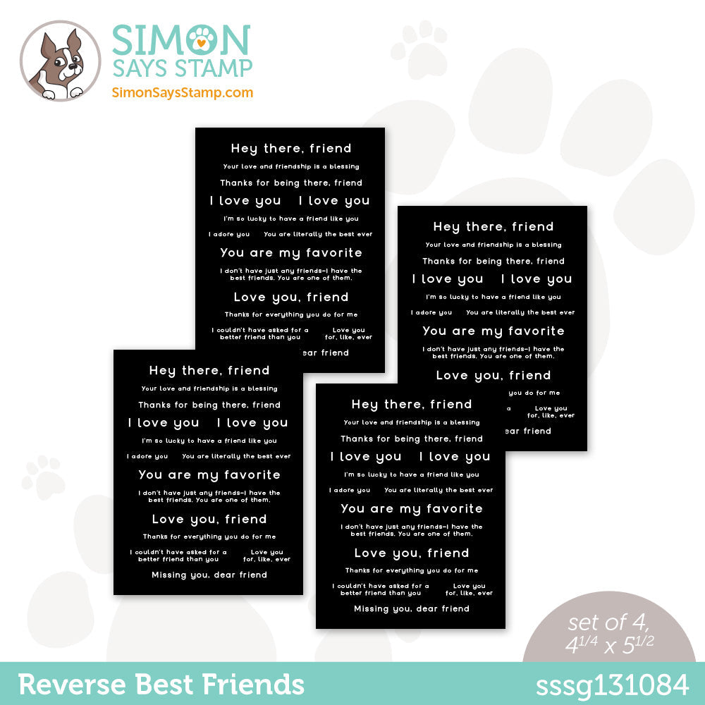 Simon Says Stamp Sentiment Strips REVERSE THE BEST FRIENDS sssg131084 *