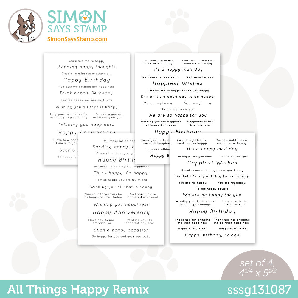 Simon Says Stamp Sentiment Strips ALL THINGS HAPPY REMIX sssg131087
