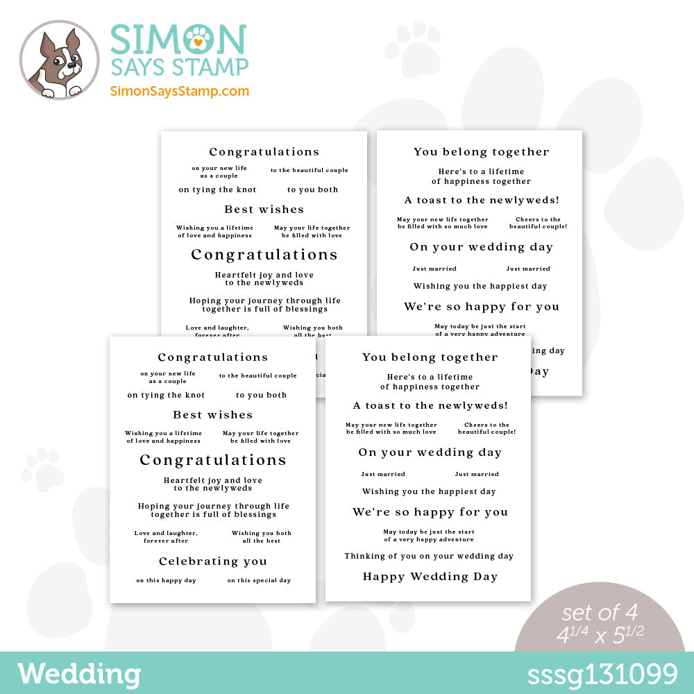 Simon Says Stamp Sentiment Strips WEDDING sssg131099