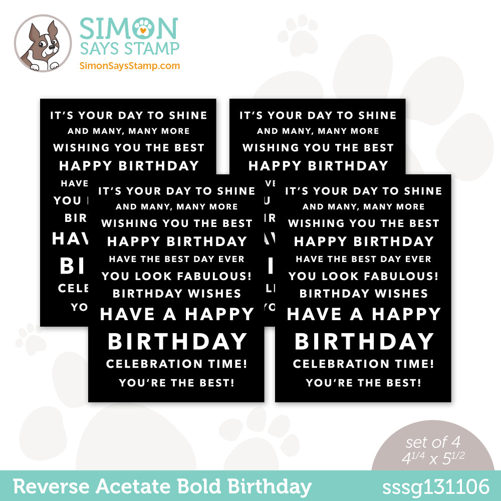 Simon Says Stamp Sentiment Strips BOLD BIRTHDAY ACETATE sssg131106