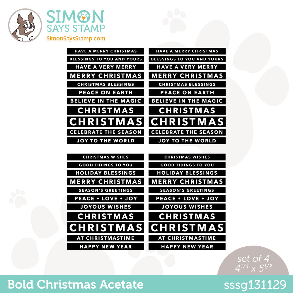 Simon Says Stamp Sentiment Strips BOLD CHRISTMAS ACETATE sssg131129