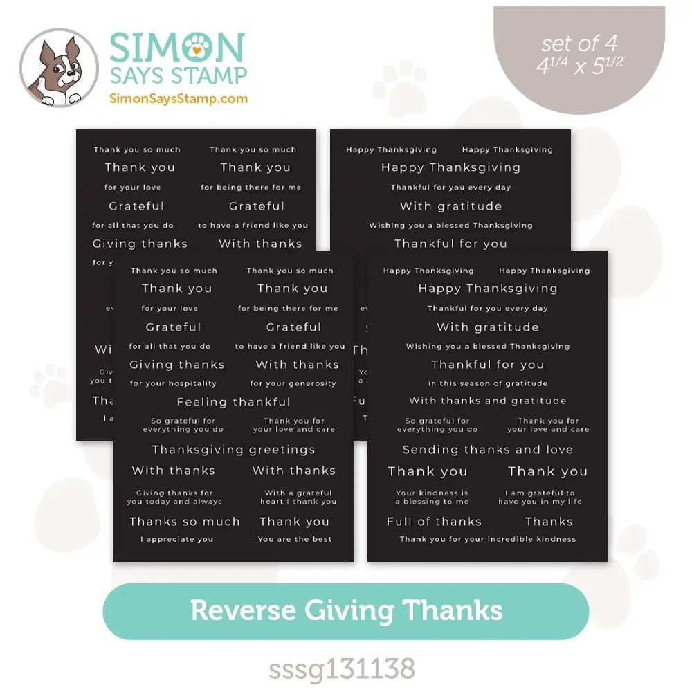 Simon Says Stamp Sentiment Strips Reverse Giving Thanks sssg131138 Season Of Wonder
