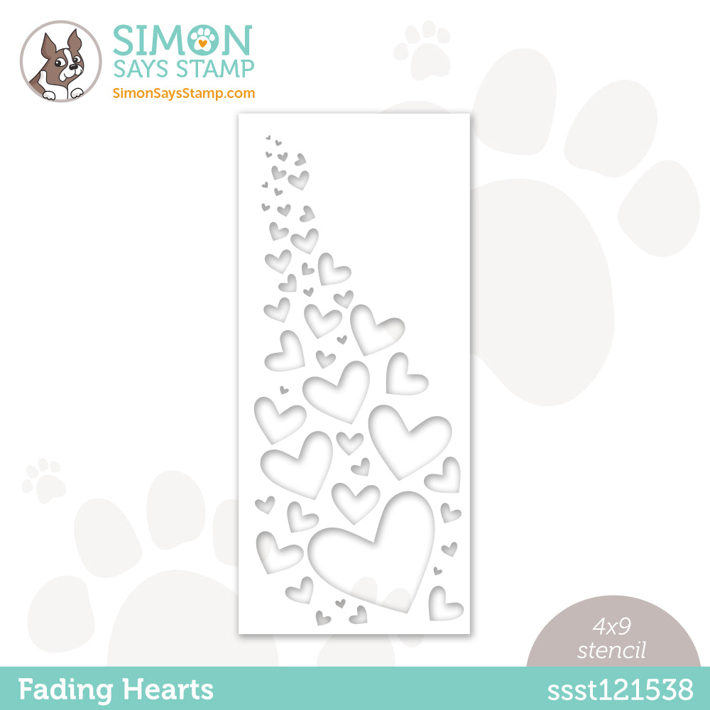 Simon Says Stamp Stencil FADING HEARTS ssst121538