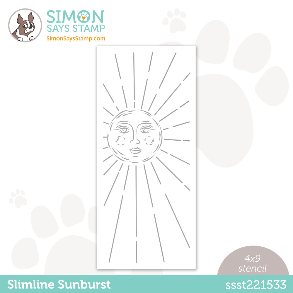 Simon Says Stamp Stencil SLIMLINE SUNBURST ssst221533 *