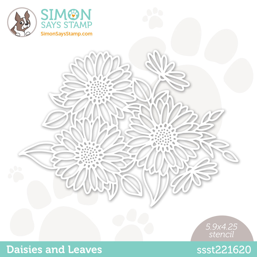 Simon Says Stamp Stencil DAISIES AND LEAVES ssst221620