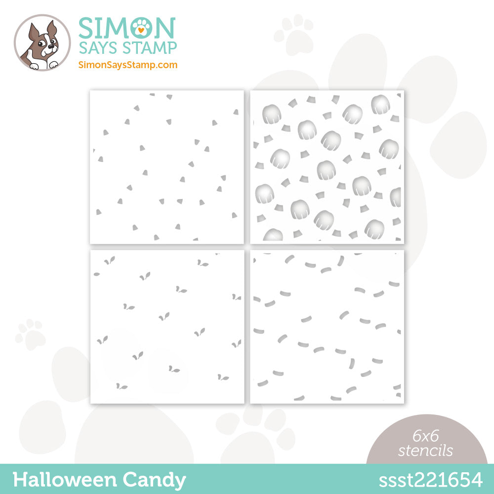 Simon Says Stamp Set of 4 Stencils HALLOWEEN CANDY ssst221654 *