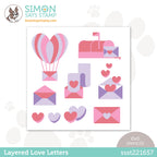 Simon Says Stamp Set of 4 Stencils LAYERED LOVE LETTERS ssst221657 Hugs *