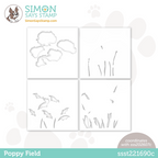 Simon Says Stamp Stencils Poppy Field ssst221690c Out Of This World