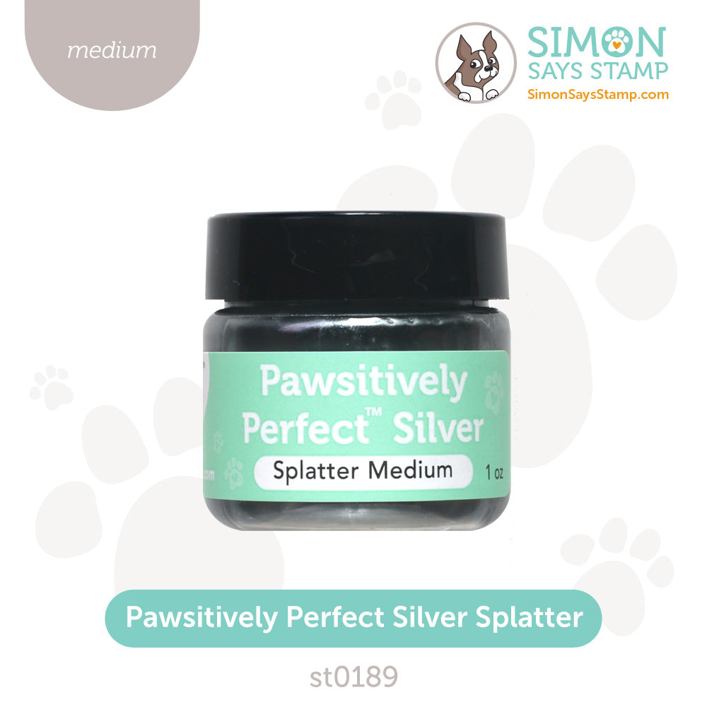 Simon Says Stamp Pawsitively Perfect Splatter Medium Silver st0189 Heart to Heart
