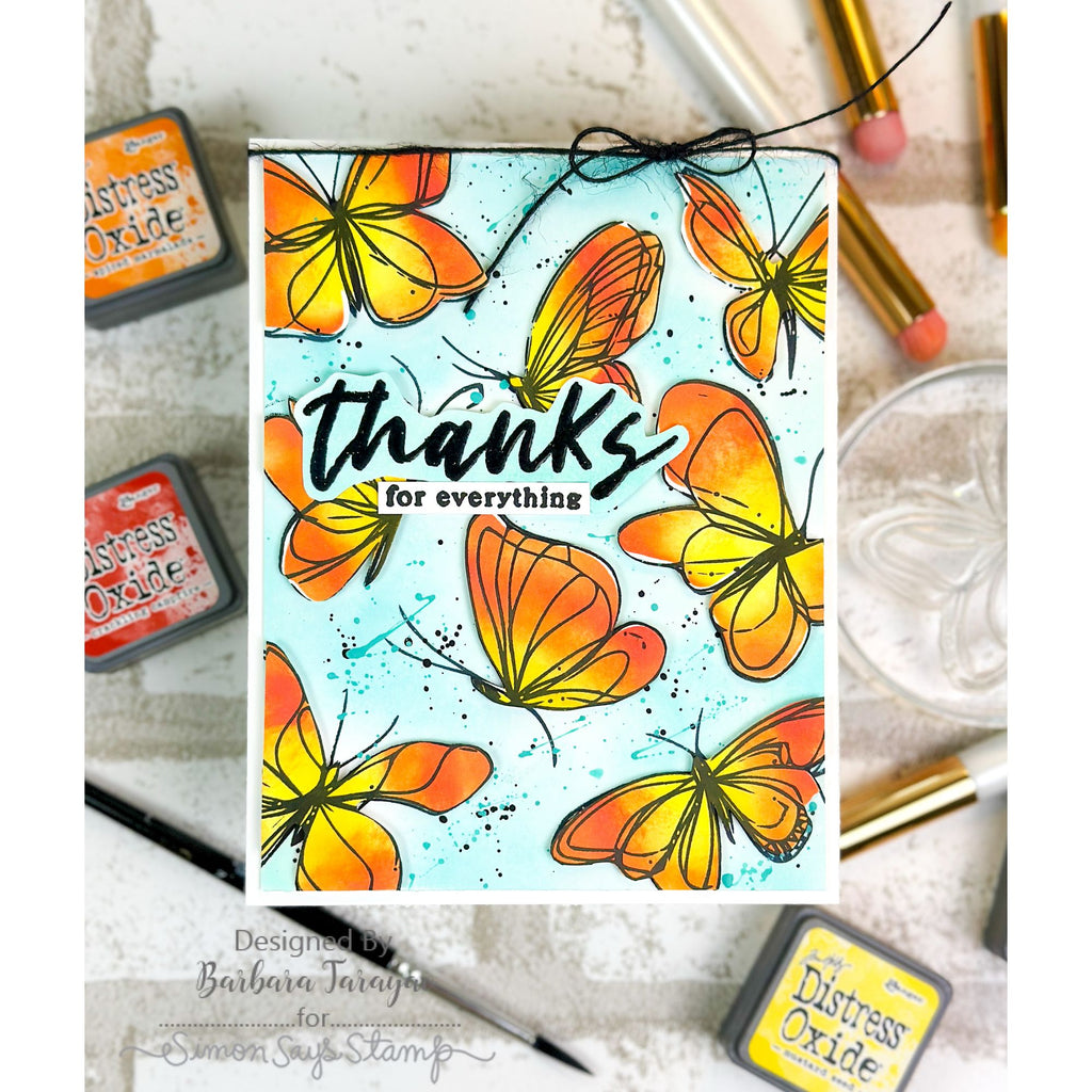 Simon Says Clear Stamps Artsy Butterflies 2417ssc Thanks Card | color-code:ALT02