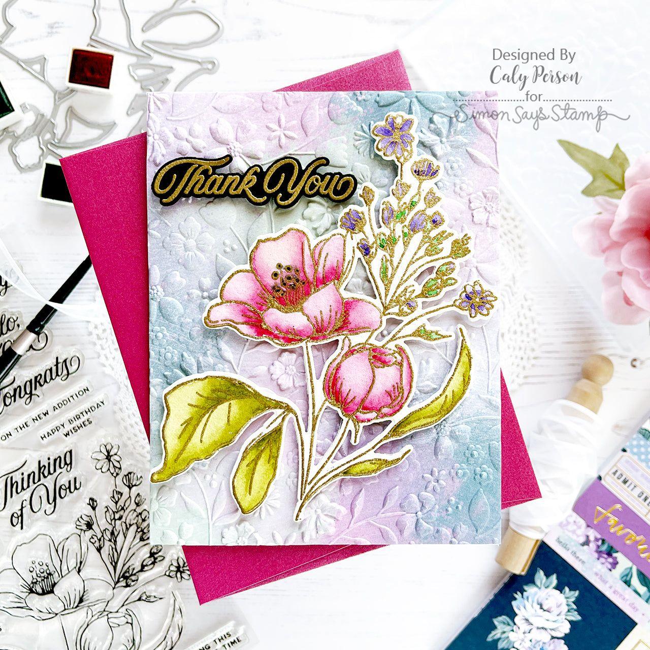Simon Says Clear Stamps Wild And Free Flowers 2026ssc Be Bold Thank You Card | color-code:ALT12