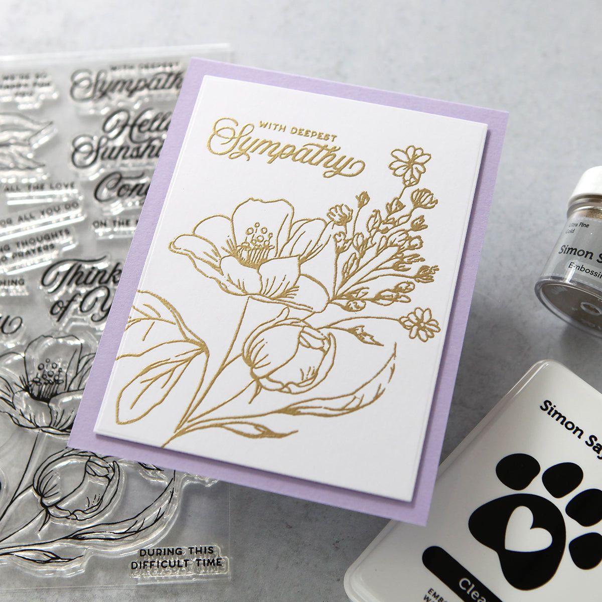 Simon Says Clear Stamps Wild And Free Flowers 2026ssc Be Bold Sympathy Card | color-code:ALT07
