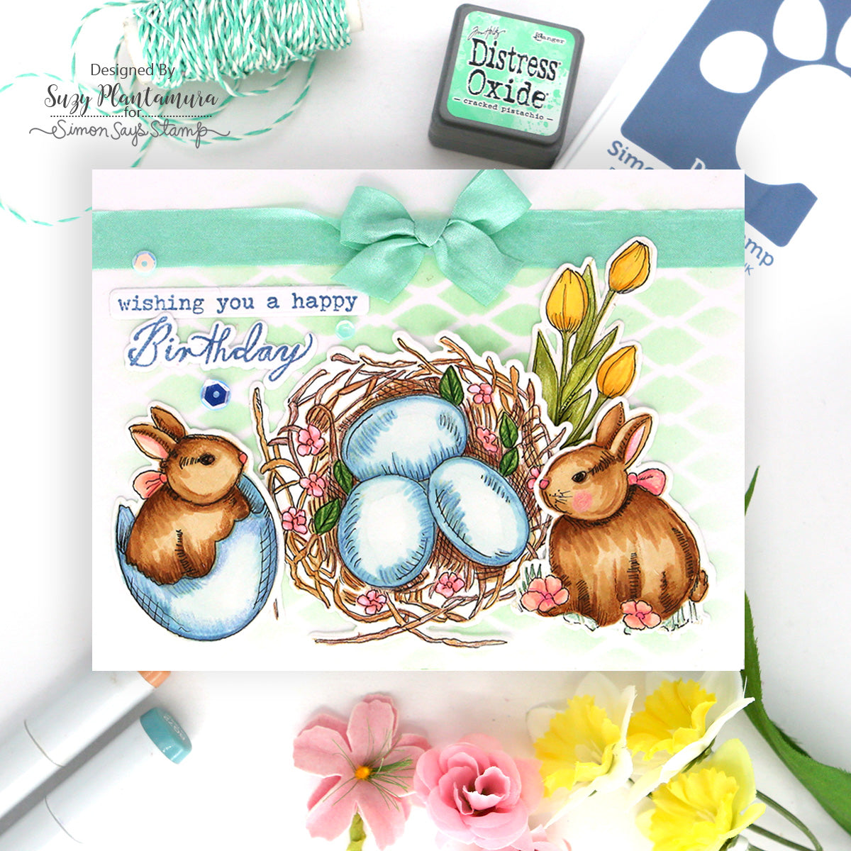 Simon Says Clear Stamps Vintage Bunnies 2379ssc Birthday Card | color-code:ALT02