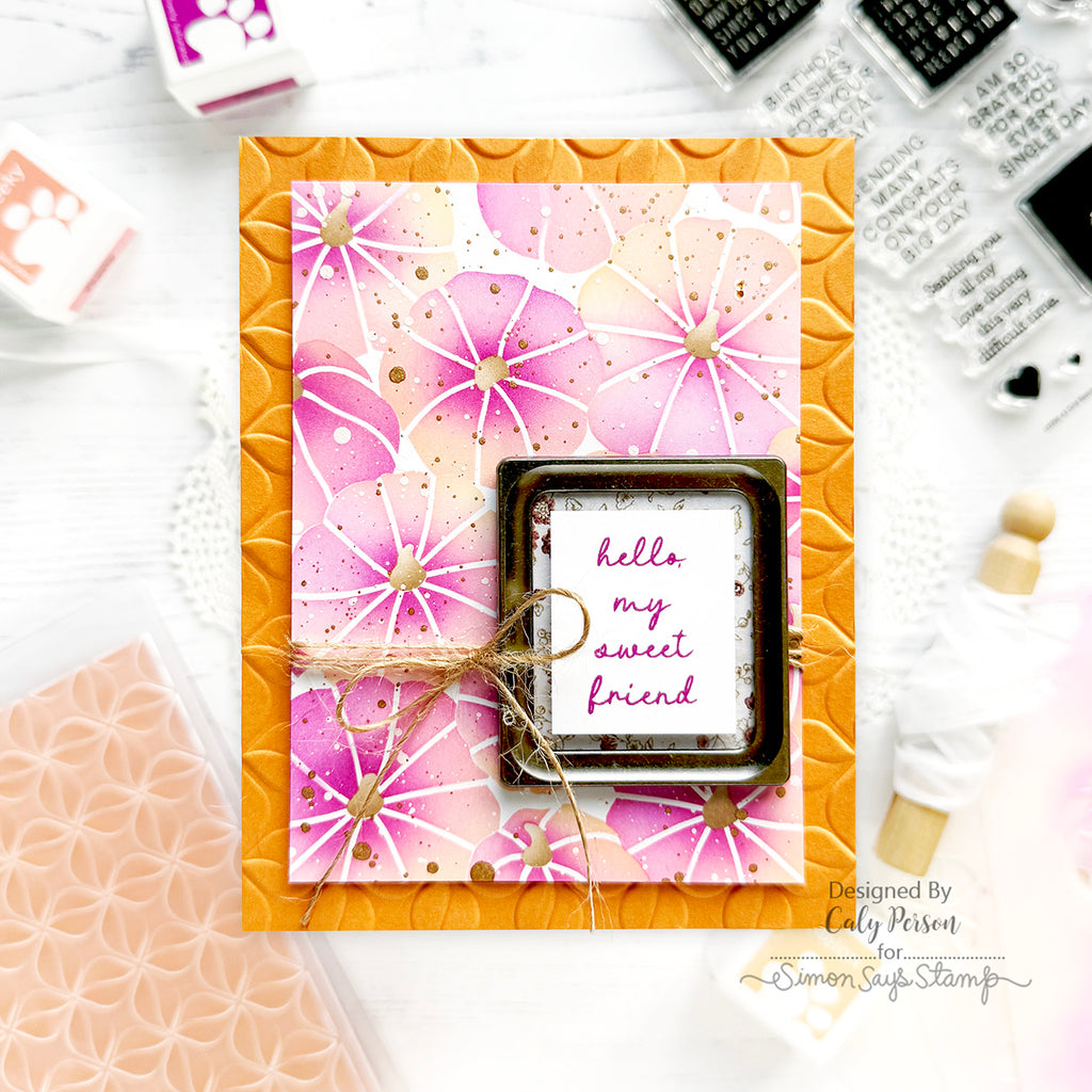CZ Design Clear Stamps A2 Grid Basics cz399c Hello Card