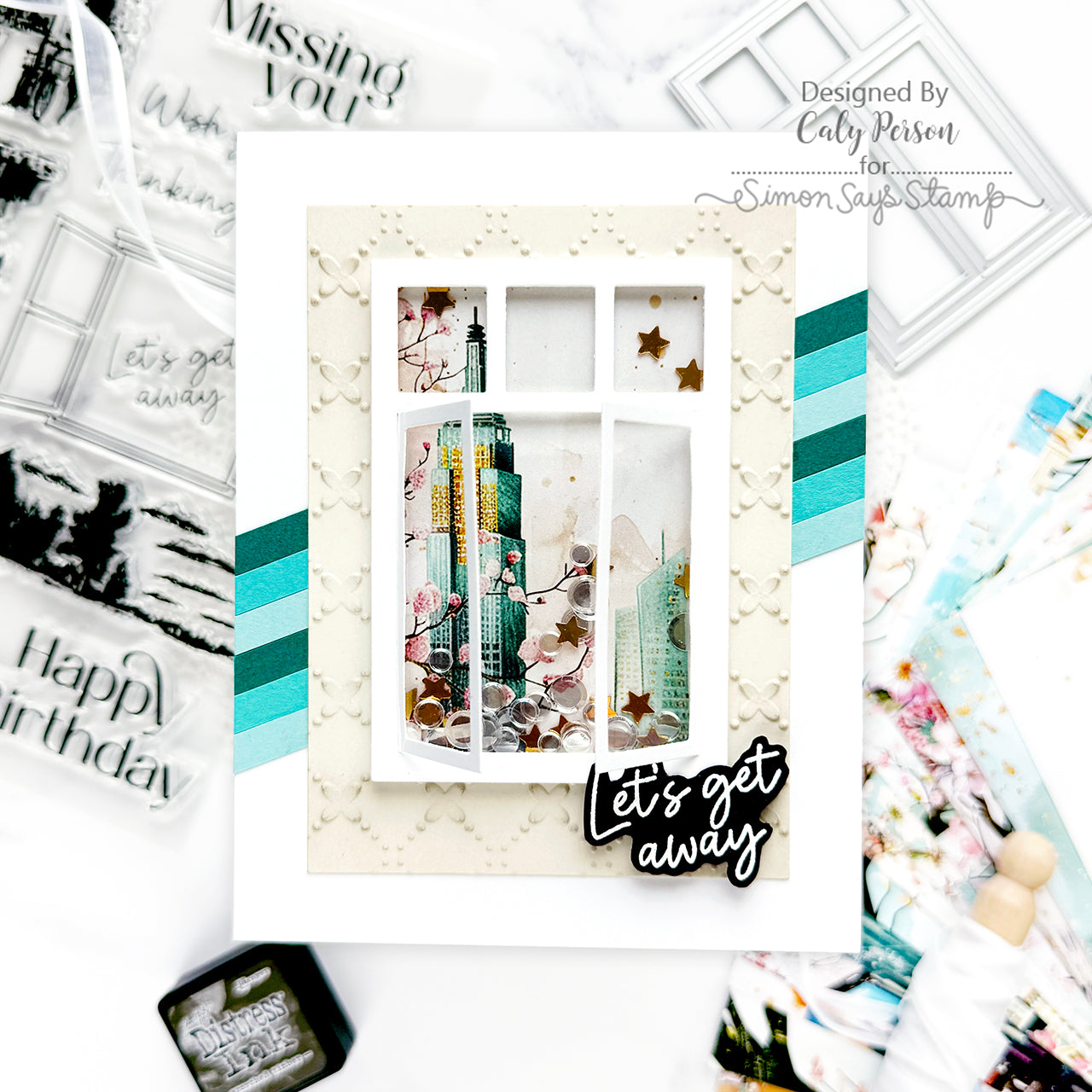 Simon Says Stamp Through the Window Wafer Dies 1402sdc Let's Get Away Card | color-code:ALT01