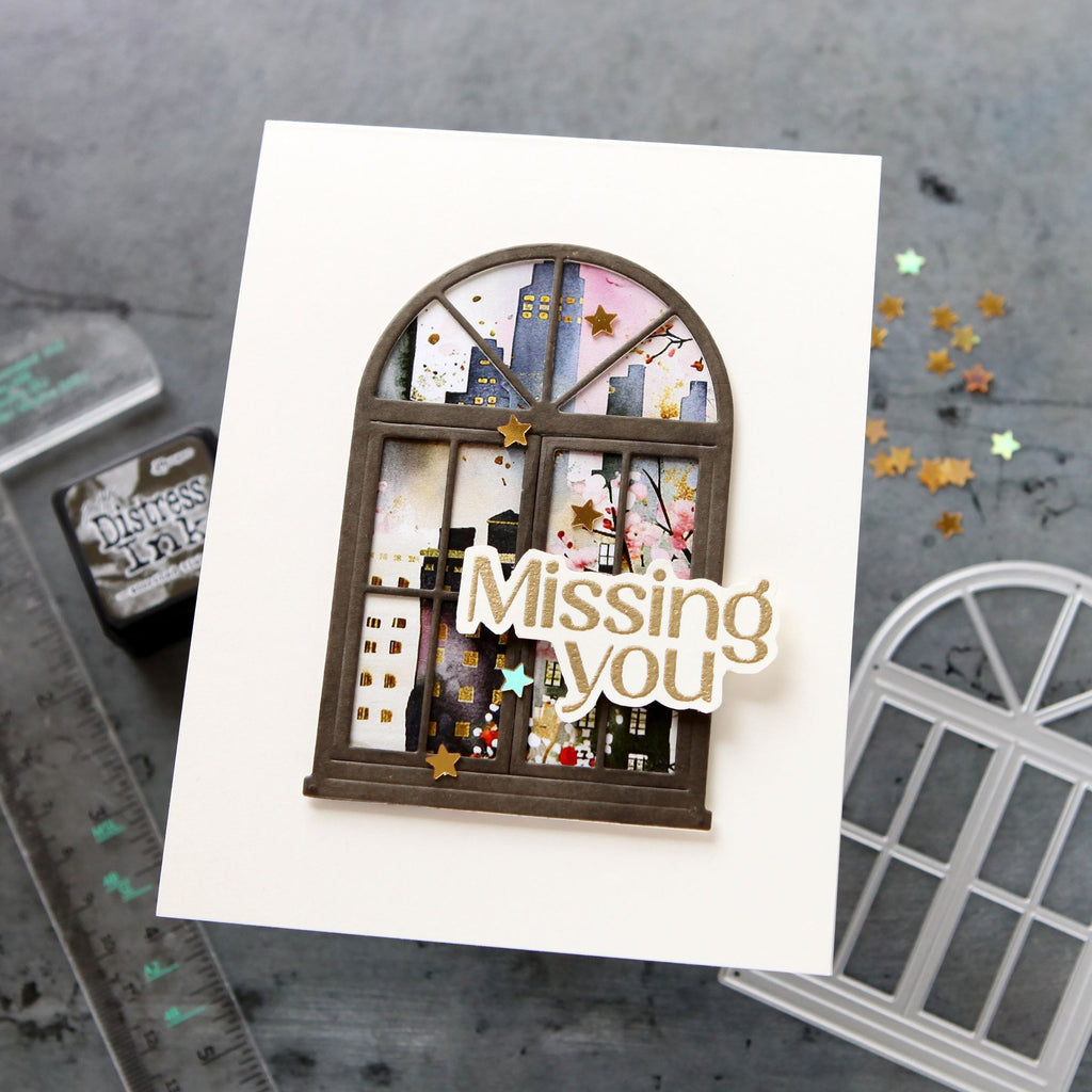 Simon Says Stamp Through the Window Wafer Dies 1402sdc Miss You Card | color-code:ALT02