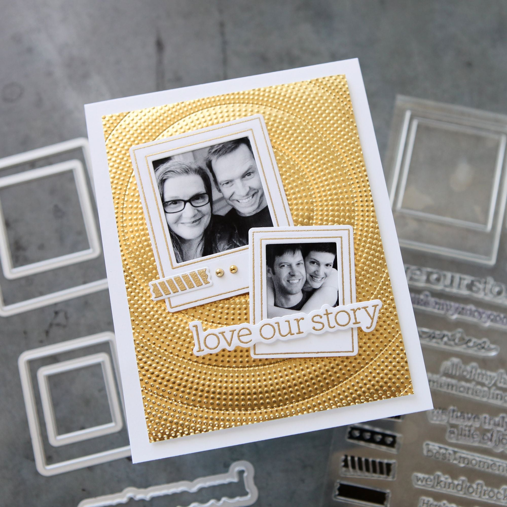 CZ Design Clear Stamps Modern Scrapbook cz288c Moments in Time Anniversary Card | color-code:ALT01