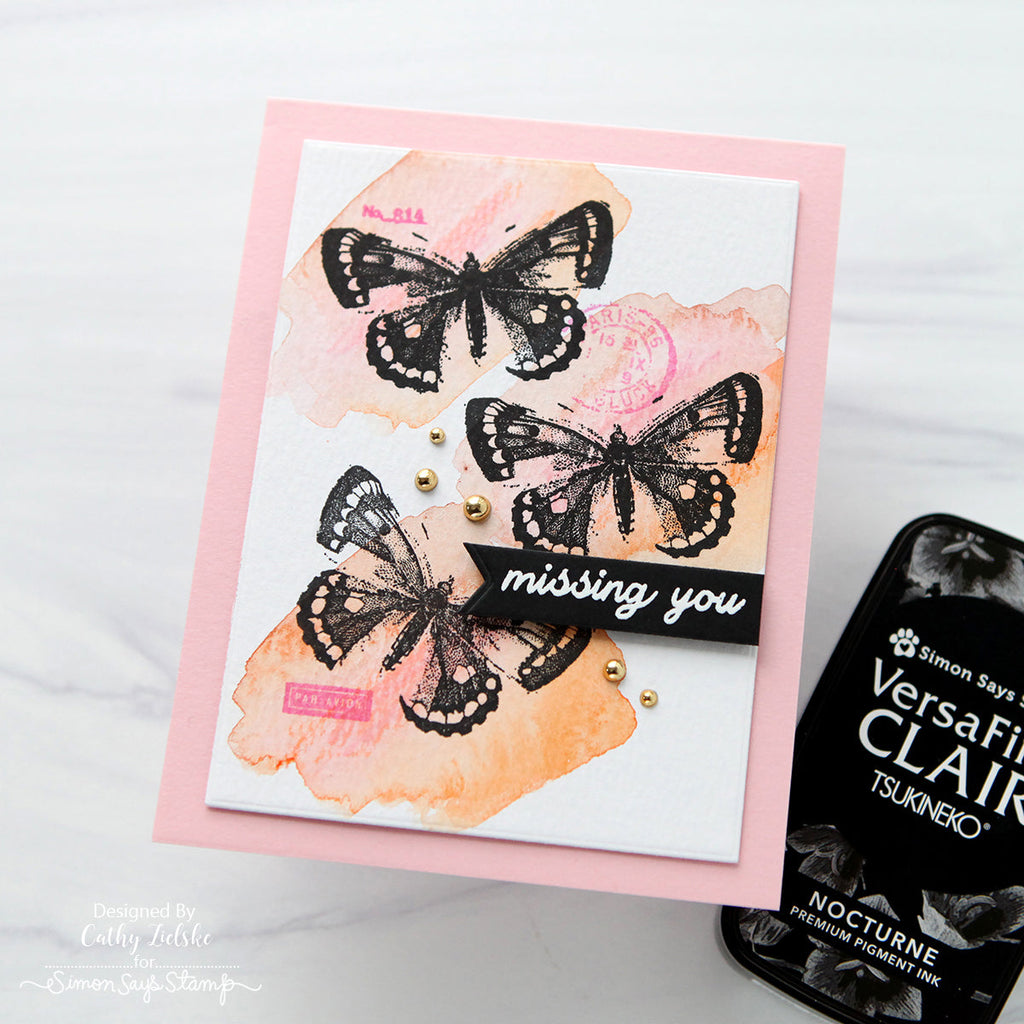 Simon Says Stamps and Dies Distressed Vintage Love Notes set296vl Miss You Card | color-code:ALT02
