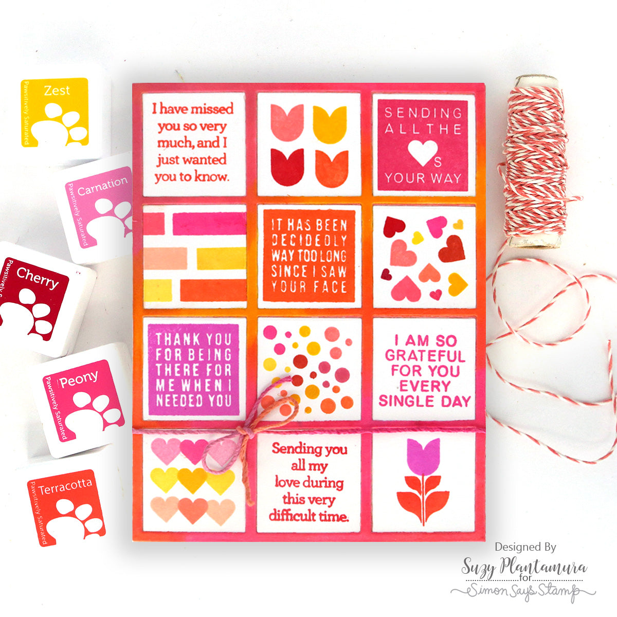 CZ Design Stamps and Dies A2 Grid Basics set1064ag Friend Card | color-code:ALT03