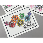 Gina K Designs for Simon Says Stamp Set of 2 Stencils Bold Blooms 1089stc Birthday Card | color-code:ALT01