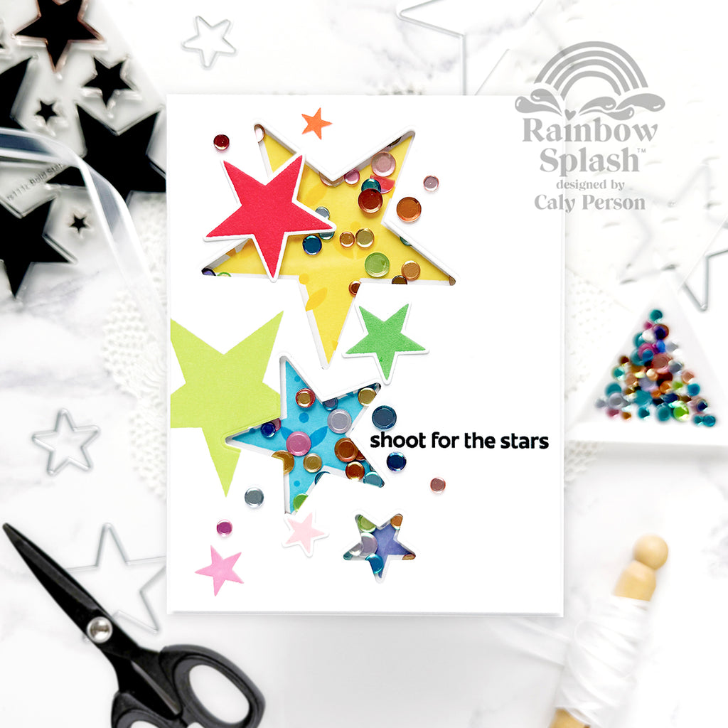 Rainbow Splash Stamps and Dies Bold Stars rs25set Encouragement Card | color-code:ALT01