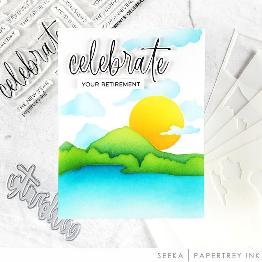 Papertrey Ink Incredible Views Stencils 0073