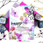 Simon Says Stamp Stencil Petal Lattice 1137st Congrats Card