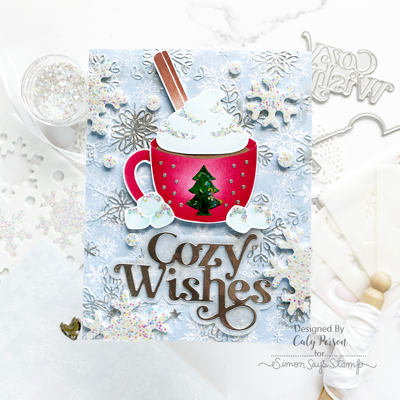 Simon Says Stamp Stencils Cozy Cocoa ssst221734 Holiday Card | color-code:ALT01