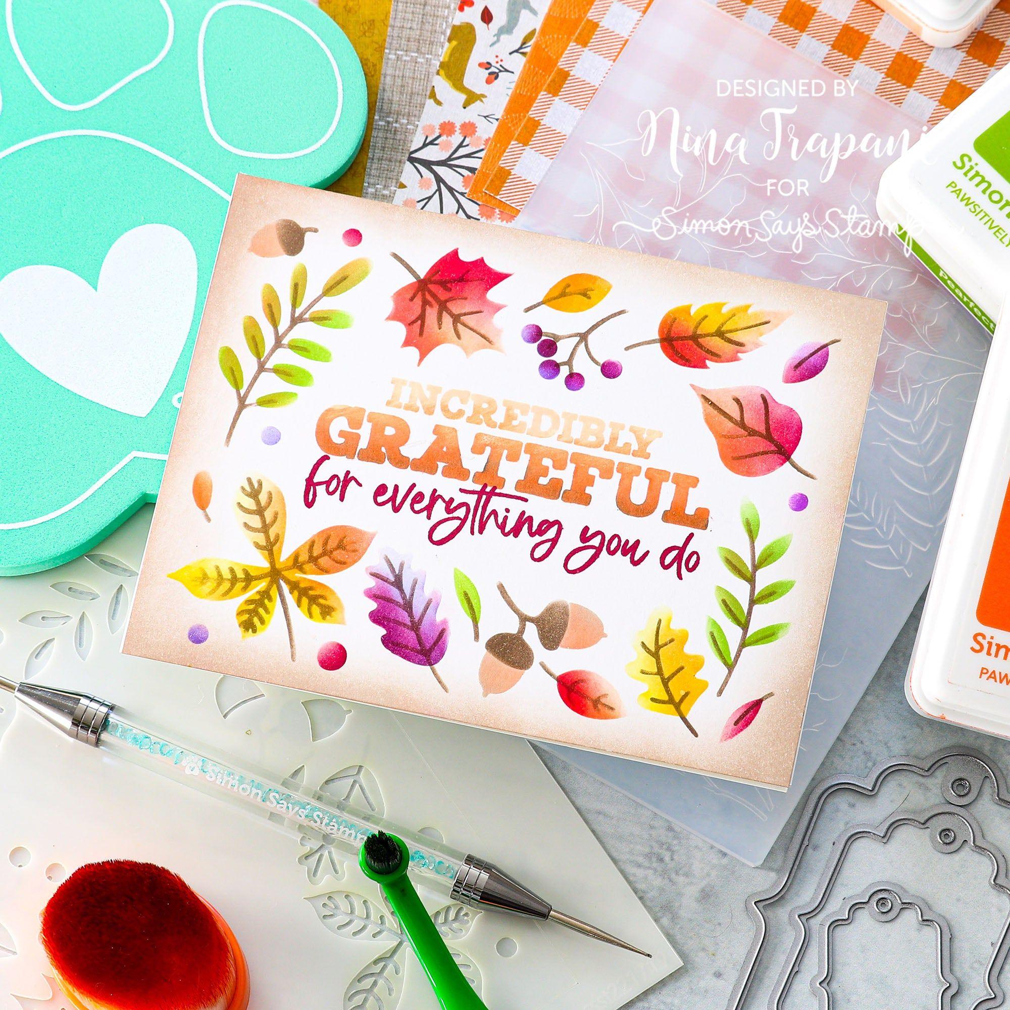 Simon Says Stamp Stencils Autumn Frame ssst221719 Grateful Card | color-code:ALT03
