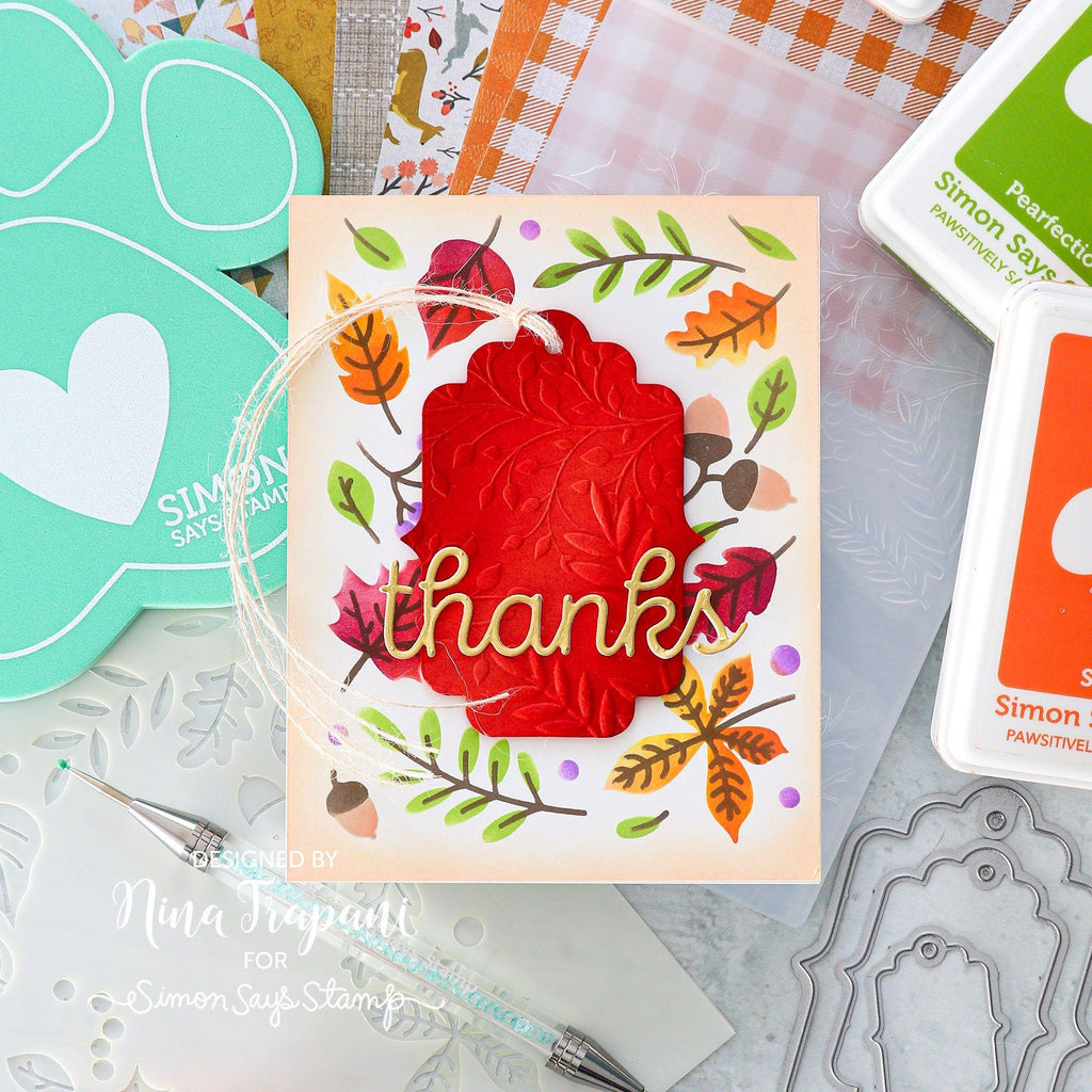 Simon Says Stamp Stencils Autumn Frame ssst221719 Thanks Card